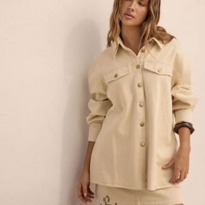 Davi Denim Oversized Jacket Cream