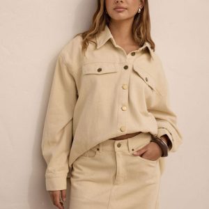 Isla Denim Mini Skirt Cream