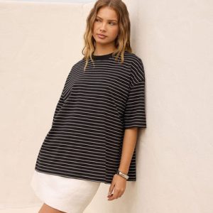 Missy Cotton Tee Black Stripe