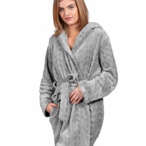 Spa-Day Hooded Plush Robe - Wild Dove